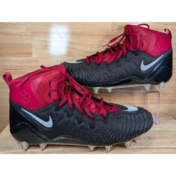 Nike Alpha Menace Elite 2 Football Cleats Black Red Size 14.5 AJ6605-010 - Picture 3 of 11